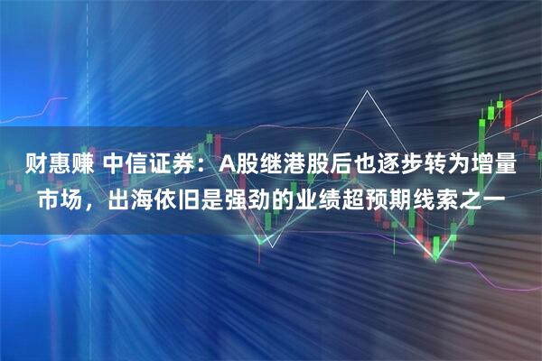 财惠赚 中信证券：A股继港股后也逐步转为增量市场，出海依旧是强劲的业绩超预期线索之一